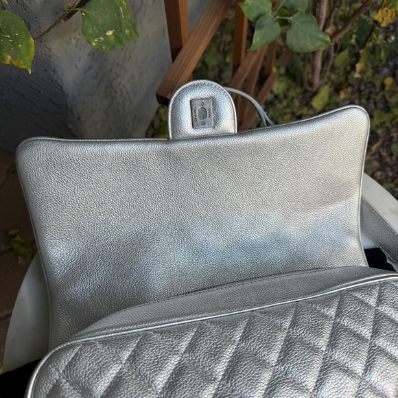 Chanel Silver Quilted Leather Airline Casual Rock Easy Flap Shoulder Bag - Picture 13 of 16